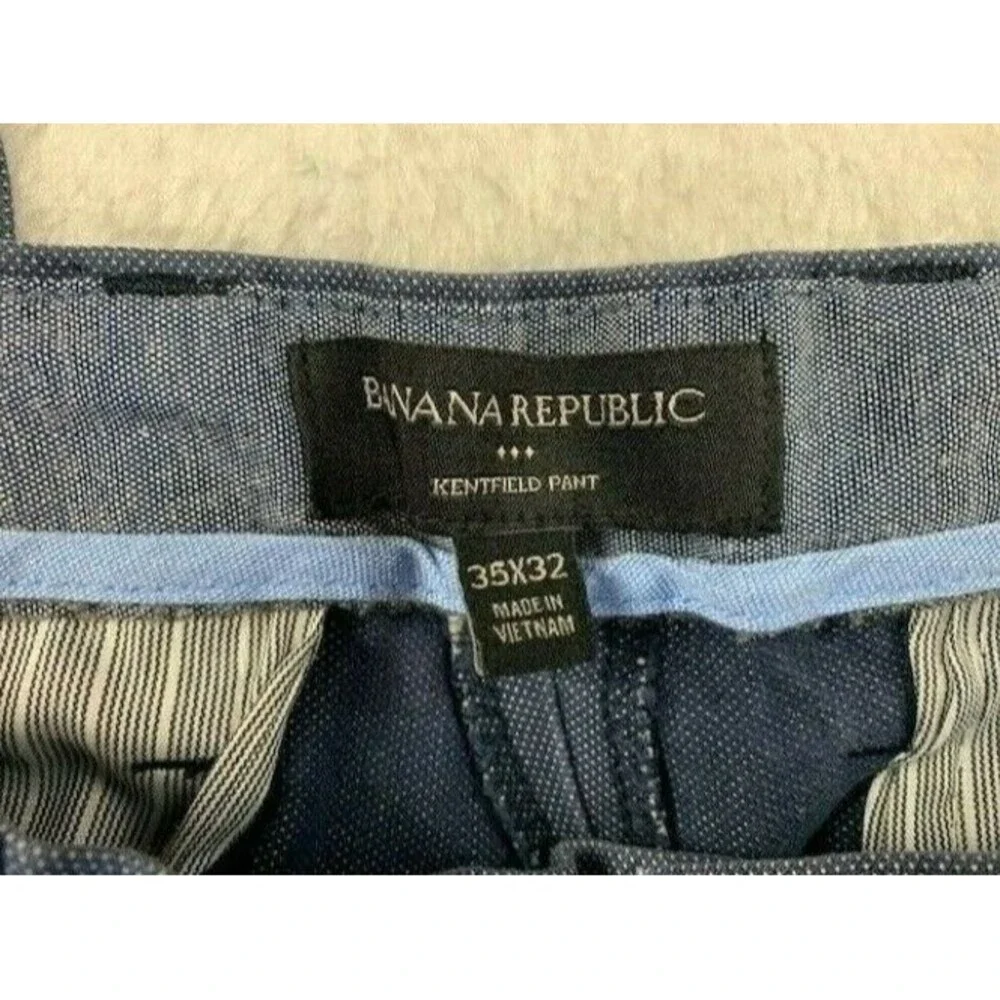 Banana Republic Size 35 X 32 Mens Kentfield Pants Blue Gray Color